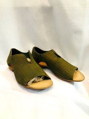 Free People Shoes Olive Green Open Toe Flats Size 38 / 7.5